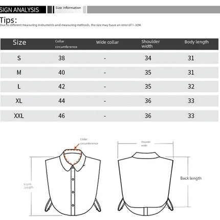 Versatile Pointed Collar Fake Necktie Oxford Cloth Decorative Neck Accessory For Men Women Korean Style Fashion