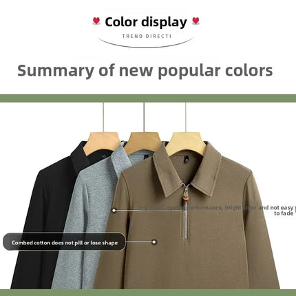 False Two-piece Design Polo Collar Shirt Women's Long Sleeve Cotton T-Shirt Solid Color Business Casual Blend Top Fashion Style