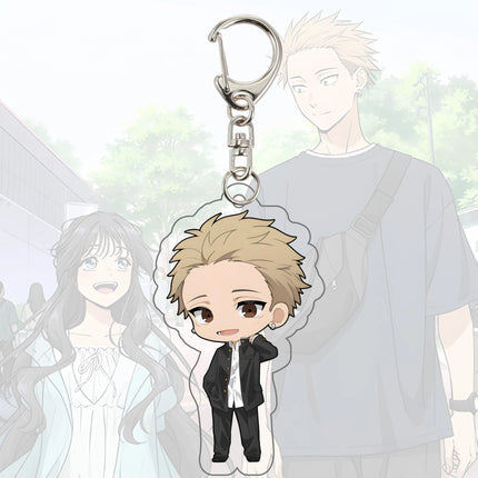 The Fragrant Flower Blooms with Dignity 10CM Acrylic chibi Keychain Figures Rintaro Kaoruko Waguri Cosplay Model Desk Decor Gift