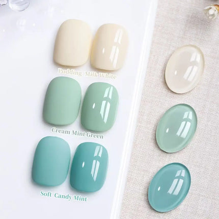 Gel Nail Polish Set 15ml Spring and summer milk white mint green Nude Varnish Gel Lacquer Top Coat for UV LED Curing