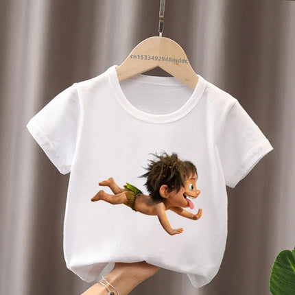 Hot Sale The Good Dinosaur Arlo Spot Print Funny Kids T-Shirts Girls Clothes Baby Boys Short Sleeve T-shirt Summer Children Tops