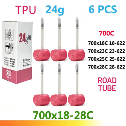 RideNow TPU Road Bicycle Inner MTB Tube 700x25C Tire Gravel Bike Accessories 29x1.5 1.9 Tires Patch Kit 24 36 45g Ride Now Tubes