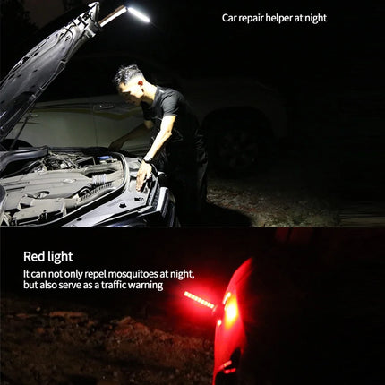 Folding COB Work Light LED Flashlight with Built-in Battery Lamp Torch Emergency Car repair Lamp Red SOS Strobe Camping lantern