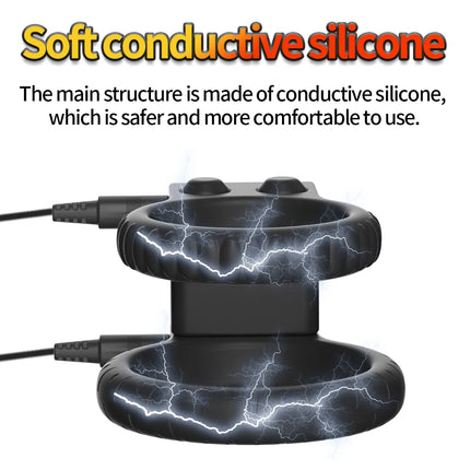 Male Electric Shock Fiber Penis Sleeve Glans Ring Pads Cock Extender Enlarger Vibrator SM Stimulator Sex Tool For Men Masturbate