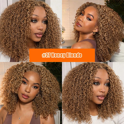 #27 Blonde Small Spirals Curly Miracle Knot Crochet Human Hair For Braid PreSeparated Pixie Curl Feather Crochet Hair Extensions