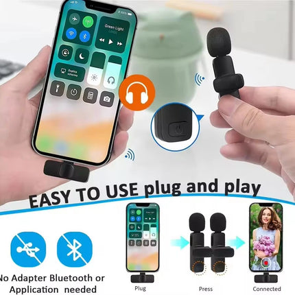 FANGTUOSI Noise-canceling microphone Wireless lavalier microphone for live streaming/YouTube/TikTok/Facebook Mic for Android