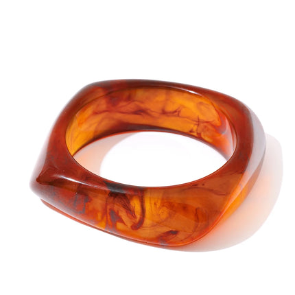 Yhpup 63mm Resin Thick Wrist Bracelet Bangle Autumn Winter Style Statement Jewelry 2025 Waterproof Coffee Amber Champagne Pink