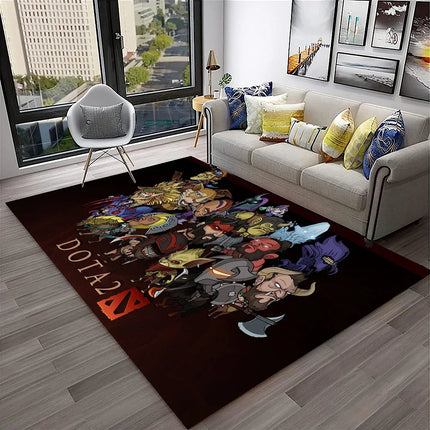 3D Classics Game Dota2 Gamer HD Carpet Rug for Home Living Room Bedroom Sofa Doormat Decor, Kids Play Area Rug Non-Slip Floor Mat