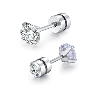 1 piece Medical Stainless Steel Crystal Zircon Ear Studs Earrings Tragus Cartilage Hypoallergenic Screws Piercing Jewelry