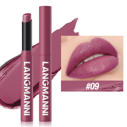 12 Color Matte Lipstick Pencil Waterproof Long Lasting Non-Stick Cup Lip Stain Tint Cosmetic Nude Lipstick Pen Makeup Cosmetics