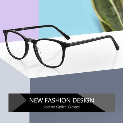 ZENOTTIC Acetate Prescription Glasses Men and Women Square Full-Rim Myopia Hyperopia Progressive Anti-Blue Light