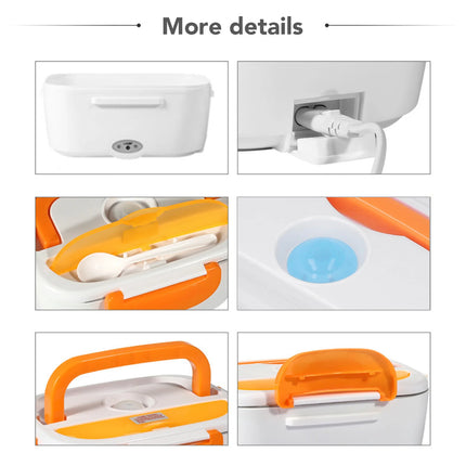 Electric Lunch Box Split Household Mini Portable Multifunctional Orange Electric Lunch Box Food Heater 100‑240V