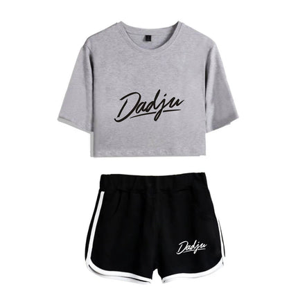 Fashion Youthful Rap Group PNL Print Two Piece Set Women Sexy Shorts+lovely T-shirt Cute Dew navel Sport Girl suits