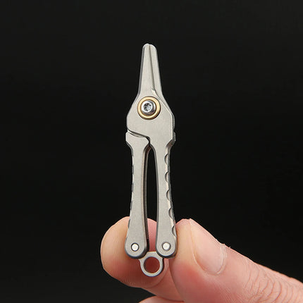 Titanium Alloy Clip Small Scissors Nose Hair Scissors EDC Home Tool Portable Key Chain Pendant