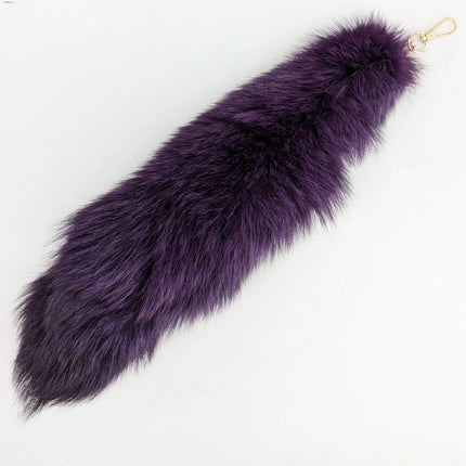 natural fox fur tail keychain furry 2024 chic y2k  beautiful accessory length 40 cm Car Keychains For Women