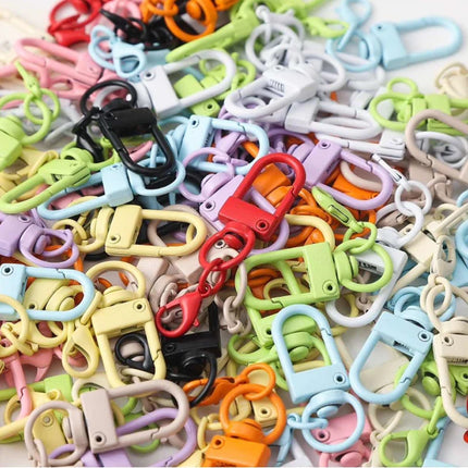 Lobster Clasp Spring Buckle Keychain with Chains Colorful Keyrings for DIY Jewelry Making Carabiner Key Ring Hooks Bags Buckle