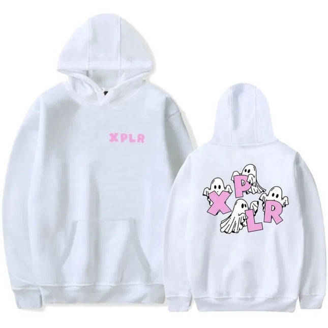 Xplr - Men's and women's long sleeved hooded sweatshirts unisex streetwear hip-hop style ghost print Sam's and Colby Merch