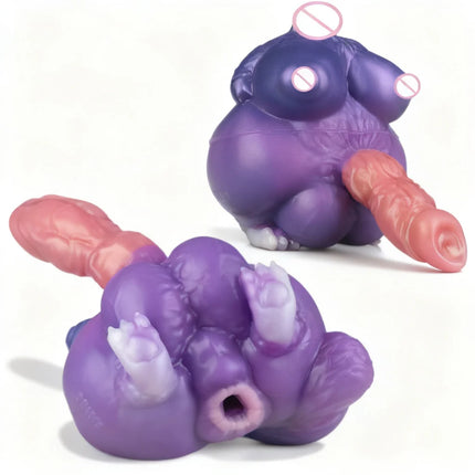 FAAK Silicone Purple Pocket Pussy Fantasy Male Masturbator Sex Toys For Men Butt Stroker Ass with Tight Viginal and Anal Chanel