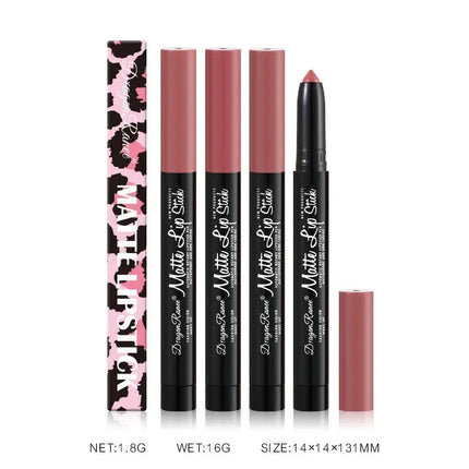 12 Colors Lipstick Pencil Matte Velvet Waterproof Long-lasting Non-stick Cup Lip Stick Sexy Rose Red Automatic Lip Liner Makeup