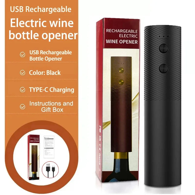 HOMEFISH Electric Wine Bottle Opener Automatic Red Wine Corkscrew Rechargeable Wine Opener Wine Tools Kitchen Products