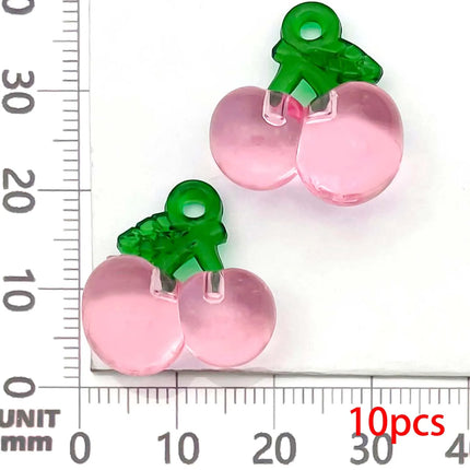 10/18pcs Fruits Charms Resin Strawberry, Cherry, Apple Pendants for DIY Bracelets Necklaces Earrings Jewelry Making Accessories