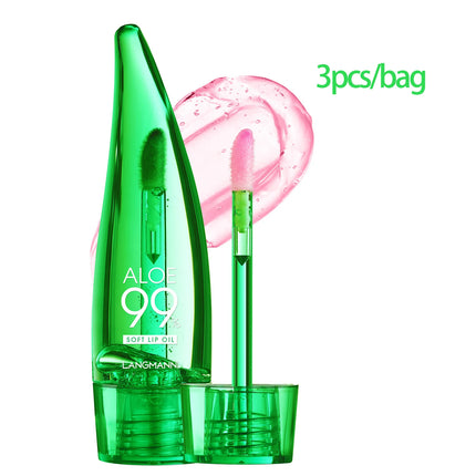 langmannni Aloe Vera Moisturising Lip Gloss Warm Feeling Colour Changing Lip Glaze Long Lasting Moisture Lip Oil
