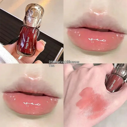 Gege Bear 5ml Crystal Gloss Lip Tint Hydrating Mirror-Gloss Finish Youthful Plumping Effect Autumn Winter Collection