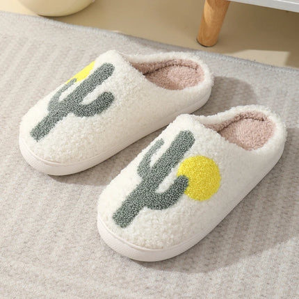 Women Indoor Slippers Warm Plush Home Slipper Autumn Winter Shoes Woman House Flat Floor Soft Silent Slides for Bedroom