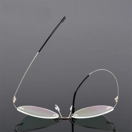 1.61 index Lens Frameless Cat Eye Myopia Eyeglasses Ultralight Rimless Blue Light Blocking Prescription Glasses -0.5 -0.75 to -6