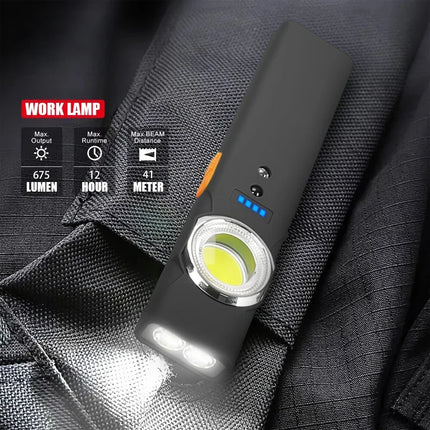 Super Bright Keychain Flashlight Mini COB Portable Work Light USB Rechargeable Outdoor Camping Fishing Pocket Lamps With Magnet