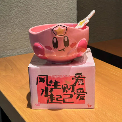 Cute Star Kirby Cartoon Peripheral Ceramic Rice Bowl Personal Dining Bowl Special Beautiful Bowl Children'S High End Home Furnis