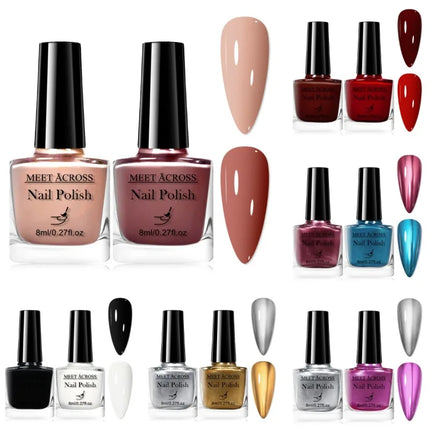 2Pcs 8ml Red Water-Based Peel Off Nail Polish Set Air Dry Easy to Apply Long Lasting Nail Art Manicure Vernis DIY for Home Salon