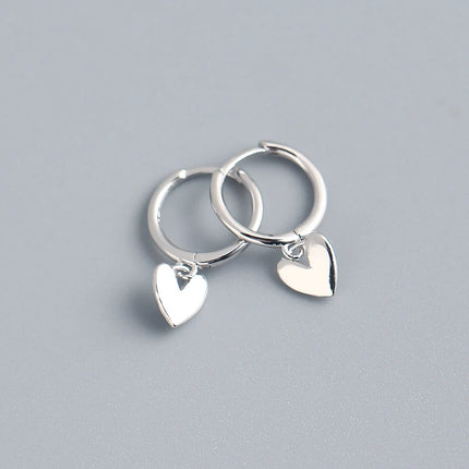 XIYANIKE Silver Color  New Love Heart Hoop Earrings Female Fashion Cute Romantic Elegant Jewelry Couple Handmade Gifts