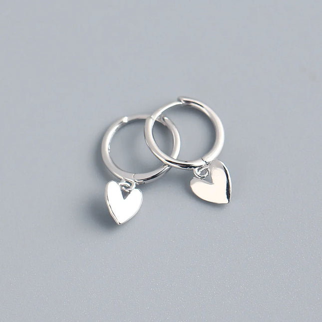 XIYANIKE Silver Color  New Love Heart Hoop Earrings Female Fashion Cute Romantic Elegant Jewelry Couple Handmade Gifts