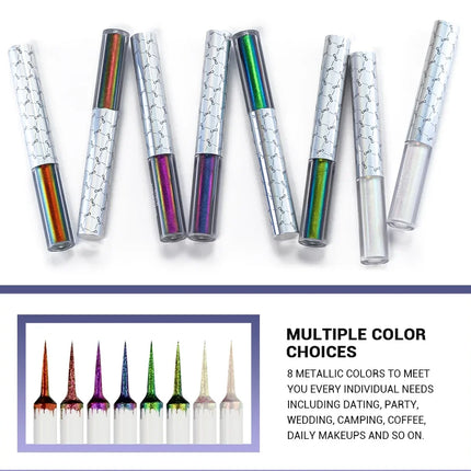CHARMACY New 8 Color Duochrome Eyeliner Set High Pigment Glitter Eyeliner Set Waterproof Liquid Eye Liner For Women Cosmetics