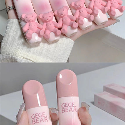Cute Bear Lip Gloss Waterproof Long Lasting Non Fading Matte Lip Glaze Moisturing Non-marking Red Brown Velvet Liquid Lipsticks
