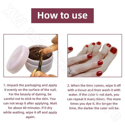 Henna Nail Cream Henna Small Pink Red Can Enjoy Water Long-lasting Color Restraining Plant Powder Healthy Nail Art Red 20g