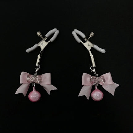 Bow-Tie Mercury Nipple Clamps Cute Bell Collar SM Training Control Breast Restraints Sexy Accessories 3 Sizes Anal Plugs Sex Toy
