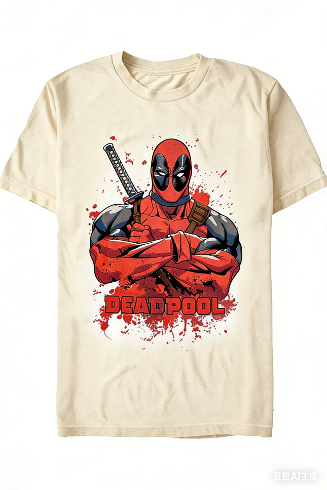 Marvel Deadpool Comic Printed Cotton T-shirt for Men and Women Fashion Street T-shirt Clothes Spring/Summer New Collection