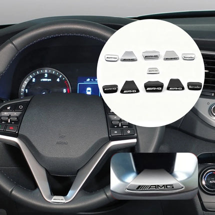 3D Metal Car Steering Wheel Emblem Sticker Badge For Mercedes Benz AMG W205 W168 W108 GLC W212 AMG W176 W204 Interior Accessorie
