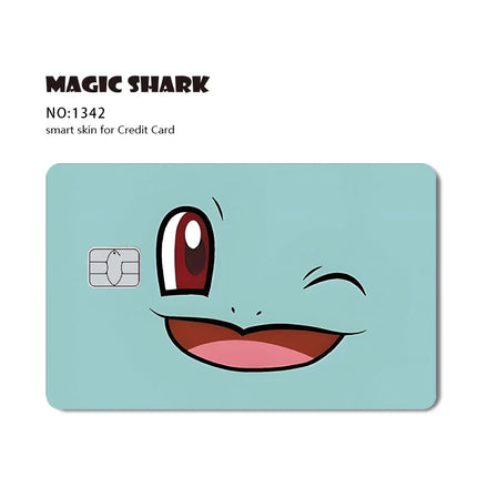 Maigc Shark Cute Pokemons Mewtwo Eevee Pikachu Gengar Sticker Film Cover for Debit Credit Card No Fade