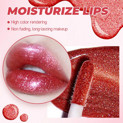 1Pc Lip Gloss Pearlescent particles shimmer Suitable for party, stage, Valentine's Day gift, daily wear