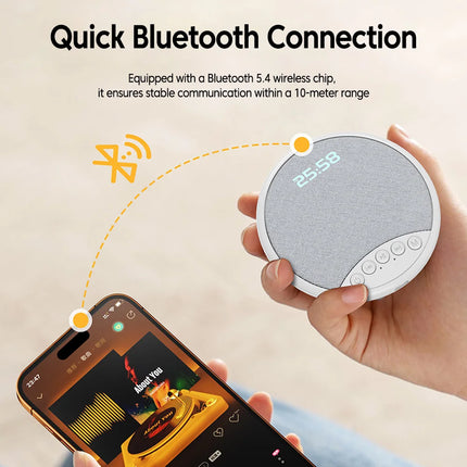 Pillow Speaker HiFi Sleep Sound Machine White Noise Bluetooth 5.4 Speaker With Digital Alarm Clock Timer for Deep Sleep