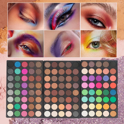 120 Color Eye Makeup,3-in-1 Eyeshadow Palette,Matte Shimmer Highly Pigmented Long Lasting Waterproof Eye Shadow for Festival