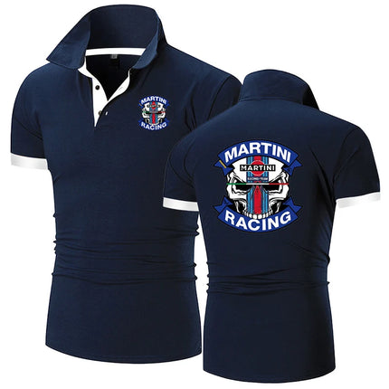 Martini Racing Printing Fashion 2024 New Men's Summer Solid Color Short Sleeve High Quality Classic Slim Fit Polo Shirt Tops