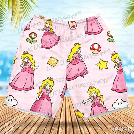 Summer Quick-Drying Beach Shorts Yoshi Mario Printed Swimming Pools Gyms and Outdoor Sport Shorts for Beach