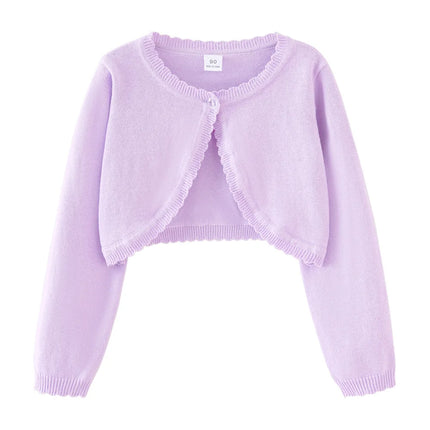1 to 13 Years Kids Girl Solid Cardigan Round Neck Sweater Cardigans Knitted Toddler Girl Cotton Wedding Party Clothing