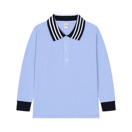 Kids T-Shirt Baby Boys Toddler Polo Shirts For Children's Clothing Boys Clothes Cute Korean Polos Striped White Blue Summer Tops