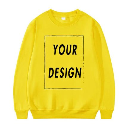 Unisex Crew Neck Sweatshirt 2025 New Fashion Customizable Logo Men's Women's Casual Sweater Hatless