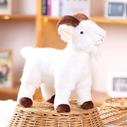 Cute 18/30cm Baby Goat Plush Doll Horned Sheep PP Cotton Doll Toys Soft Fluffy Baby Goat Keychain for Kids and Adults